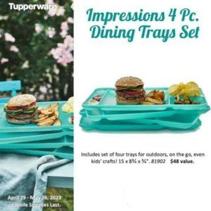 Tupperware Impressions 4-piece Dining Trays, NIP